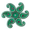 Traditional Festive Decor Rangoli Design w/ Bead & Stone Work