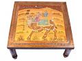 Hand Painted Wooden Bajot / Chowki Stool Home Decor in Antique Design 18"