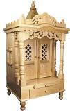 Handmade Traditional Wooden Temple Mandir w/ Doors 18"*15" Handmade Traditional Wooden Temple Mandir w/ Doors 18"*15"