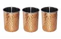 Copper Hammered Glass / Tumbler - 3.5" - 3 Pcs Set Copper Hammered Glass / Tumbler - 3.5" - 3 Pcs Set