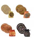 12 Sets Return Gift, Traditional Design 2 Pcs Coster Set 4" Diameter