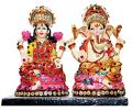 Divine Lakshmi Ganesh Statue for Mandir, Home Decor, Diwali Puja 6.5"