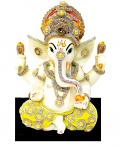 Artistic 10" Tall Shri Ganesha Statue Murti in Traditional Meditation Pose