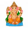 Eco Friendly Ganpati Idol, 4" Clay Ganesh Chaturthi Puja Visarjan Murti
