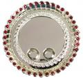 12 Pcs Decorative Round Small Gifting Puja Thali 5"