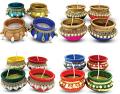 48 Pcs Matka Shaped Fancy Clay Diyas for Diwali Decoration w/ Wax