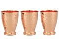 Traditional Royal Design Hammered Copper Glass / Tumbler Cup - 4.5" - 3 Pcs