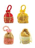 12 Pcs Traditional Design & Embellished Potli Bags for Return Gifts