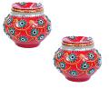 Festive Embellished Bright Red 6" Garba for Navratri Puja (Pack of 2)