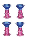 Traditionally Crafted Fancy Tall Diwali Clay Diya 4" - Set of 4 Pcs 