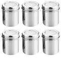 6 Pcs Stainless Steel Multipurpose Container Set with Lid 6.5"
