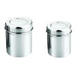 2 Pcs Stainless Steel Containers Dubba w/ Lid - 6.5" or 7"