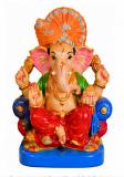 100% Pure Clay Eco-friendly 6" Ganpati Murti for Ganesh Chaturthi Visarjan