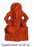 Eco-friendly Clay 6" Ganpati Murti for Chaturthi Puja Visarjan