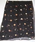 Scarf 981 Black Georgette Phulkari Dupatta Chunni Shieno Sarees 