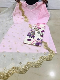Chikankari sequence Cambric cotton set