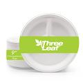 Three Leaf 9" 3 Compartment Bagasse Round Plate, 500 Ct. (10 Packs Of 50) Three Leaf 9" 3 Compartment Bagasse Round Plate, 500 Ct. (10 Packs Of 50)