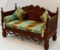 Handmade Carved Traditional Design Low Height Love Seat