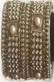 Antique gold stone & perl bangle set Antique gold stone & perl bangle set