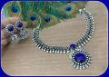 Trendy oxidised Stone Necklace with Jhumkas- BLUE Stone!!! Trendy oxidised Stone Necklace with Jhumkas- BLUE Stone!!!