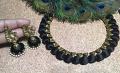 Black  Silk Thread Necklace with Designer Jhumkas!!!