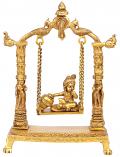 Baby Krishna Makhan Chor Brass Gold Like Statue 11.5 Inches Baby Krishna Makhan Chor Brass Gold Like Statue 11.5 Inches
