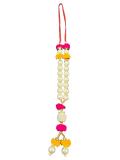 Bhakti Lehar White Pearl Ribbon Garland