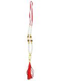 Bhakti Lehar White Red Pearl Ribbon Garland Bhakti Lehar White Red Pearl Ribbon Garland