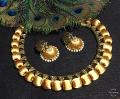 Gold Silk Thread Designer Jewelry Set w/ Necklace & Jhumka Gold Silk Thread Designer Jewelry Set w/ Necklace & Jhumka