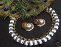Silver Grey  Silk Thread necklace and Designer  Jhumkas!!!!