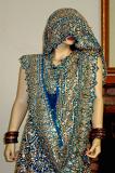Turquoise raw silk Lehenga Choli, Dupatta w/ Heavy Stone Work