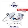 Kitchen King  Caldero Pot Metal Finish with Glass Lid |  28cm / 11"