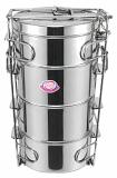 Stainless Steel Four Compartment Large Catering Tiffin Lunch Box - 4 Tier Stainless Steel Four Compartment Large Catering Tiffin Lunch Box - 4 Tier