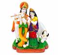 Beautiful n Colorful Fiber Statue of Radha Krishna W/ Cow - 18.25" Beautiful n Colorful Fiber Statue of Radha Krishna W/ Cow - 18.25"
