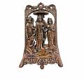 Black Metal Antique Wall Hanging Decor of Ram Darbar - 16" Black Metal Antique Wall Hanging Decor of Ram Darbar - 16"