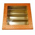 24 Pcs Fancy Sweets Boxes in Orange Golden Design W/ Window- 500 Gms 24 Pcs Fancy Sweets Boxes in Orange Golden Design W/ Window- 500 Gms
