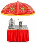 Pani Puri Cart / Chat Buffet Display Counter on Wheel Pani Puri Cart / Chat Buffet Display Counter on Wheel