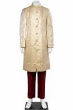 Traditional Indian Sherwani for Men - Cream w/ Gold Design (S to 3XL)