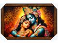 Radha Krishna Divine Love Resin Frame with Crystal Embellishments  14 x 20"