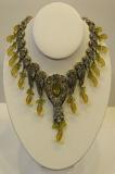 Yellow & White Stone Studded Silver Victorian Necklace Set
