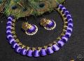 Bright Purple Silk Thread necklace and Designer  Jhumkas!!!!