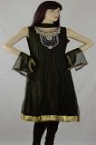 Dark Olive Green w/ Stones Net Readymade Churidar Kameez Suit