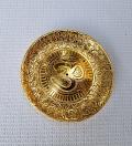 Golden Brass Incense Stick Holder w/ Traditional Om Print 5" Golden Brass Incense Stick Holder w/ Traditional Om Print 5"