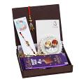 UtsaWe GIFT HAMPER  - Adorable Couple Rakhi With white Beads