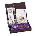 UtsaWe GIFT HAMPER - King-Queen Lumba Rakhi With Antique Beads