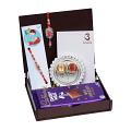 UtsaWe GIFT HAMPER - Beautiful Peacock Couple Rakhi With Shiny Beads