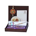 UtsaWe GIFT HAMPER - Crystal Lumba Rakhi With Orange Resham Thread UtsaWe GIFT HAMPER - Crystal Lumba Rakhi With Orange Resham Thread
