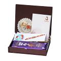 UtsaWe GIFT HAMPER -Eye-catchy Simple Rakhi W/ Pearls and Diamonds