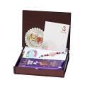 UtsaWe GIFT HAMPER - Auspicious Red Meena Rakhi With American diamonds UtsaWe GIFT HAMPER - Auspicious Red Meena Rakhi With American diamonds