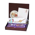 UtsaWe GIFT HAMPER - Affectionate Antique Om Rakhi W/ Beautiful Beads 